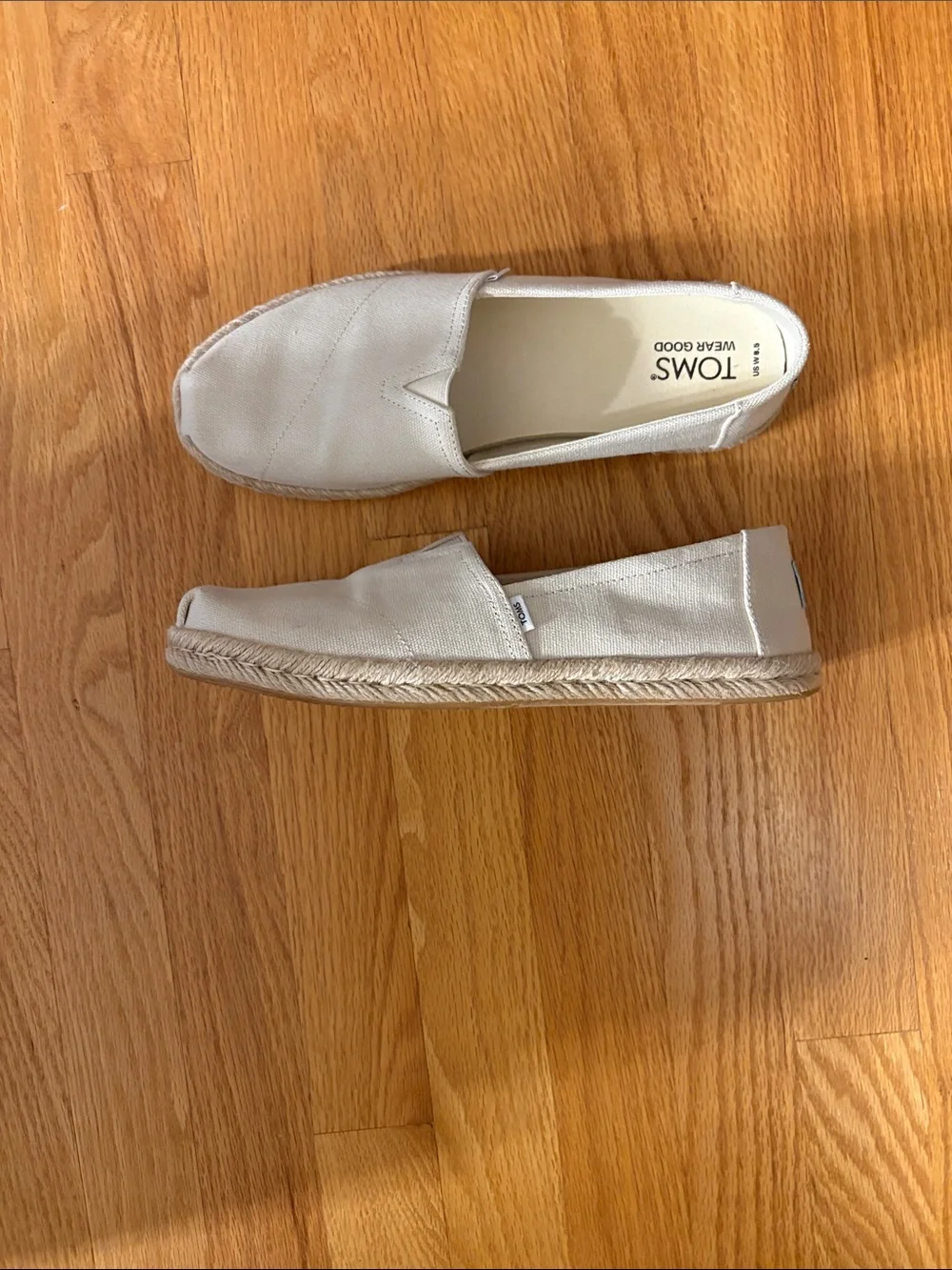 TOMS Women's Cream Espadrille Slip-On Shoes - size 8 1/2 - worn once